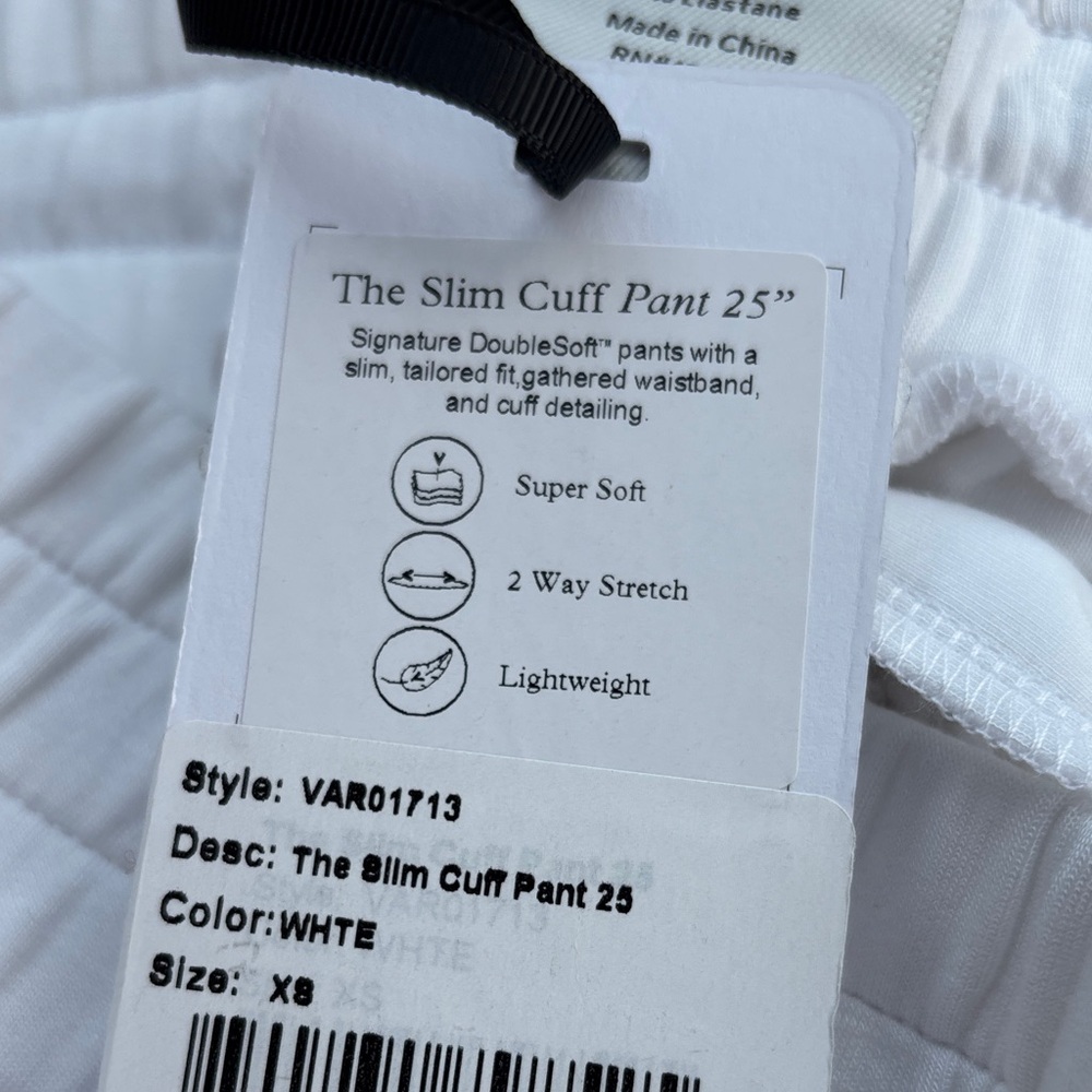 Valley Slim Cuff 25” White Pant, new with tags - Picture 7 of 7